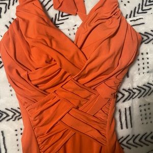 Formal orange halter dress